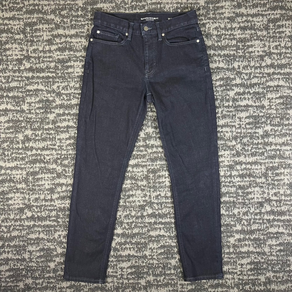 Banana Republic Traveler Jeans Mens 30x30 Blue Slim Fit Dark Wash Denim Pants